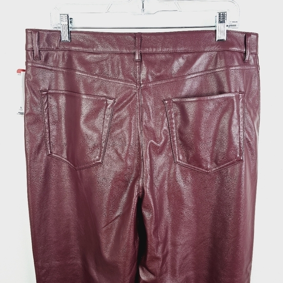 Joie Burgundy Faux Leather Pants NWT Plus Size 14 - Picture 7 of 12